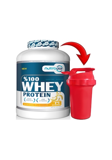 Whey Protein 2257 Gr Muz Aromalı Protein Tozu 24 Gram Protein 74 Servis Shaker Hediyeli