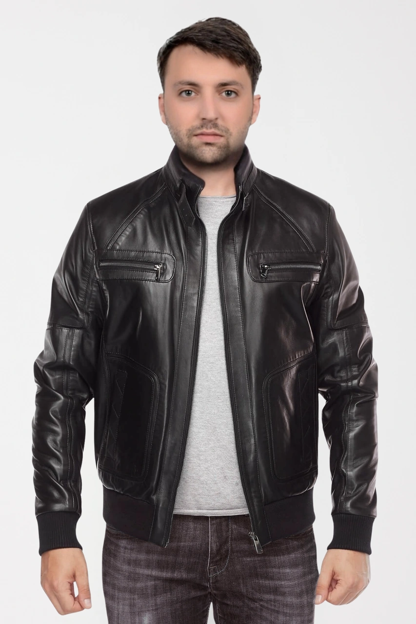 Derije Asensio Hakiki Deri Erkek Siyah Mont