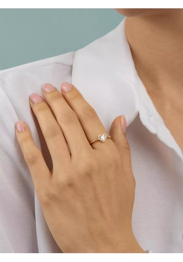 Veronika Nişan Yüzüğü Kalp 925 Ayar Gümüş Ve Fiyanit Taşlı 239125443 Altın