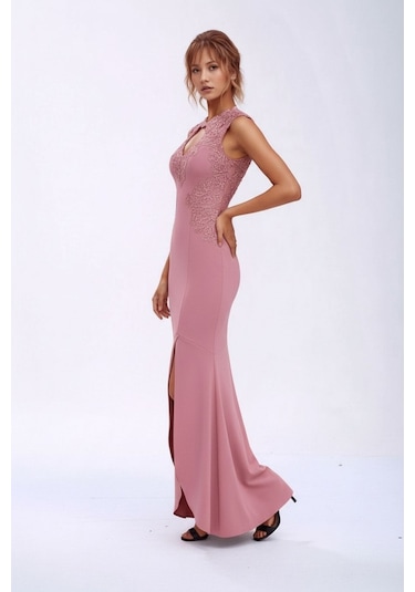 Mamayaga Kadın Pencere Güpürlü Yaka Asimetrik Etek Balık Model Ay Kol Şık Abiye Curve Büyük Beden Gece Elbise Pembe Mamayaga Kadın Pencere Güpürlü Yaka Asimetrik Etek Balık Model Ay Kol Şık Abiye Curve Büyük Beden Gece Elbise Pembe