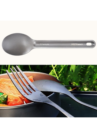 Homyl Titanyum Kamp Seyahat Açık Piknik Sofra Kaşık Çatal Kaşık
