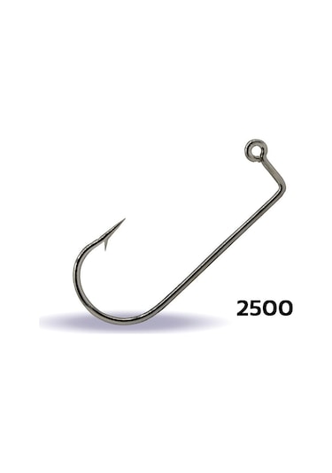 Youvella 2500 Jig Head İğnesi Delikli Uzun 100'lü Kutu Nikel 4/0