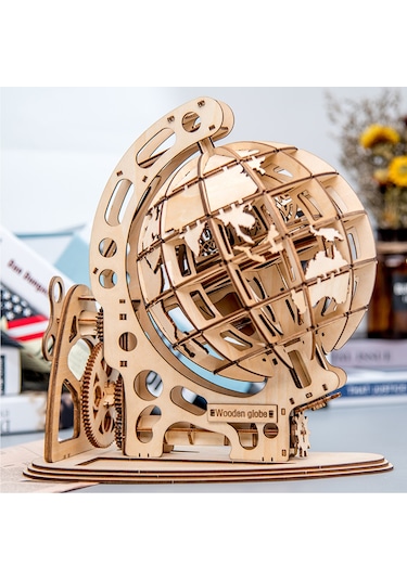 Singree Mekanik Ahşap Küre 3d Puzzle Seti - Kendin Yap Eğitici Oyuncak Dıy