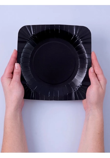 Laren Kağıt Tek Kullanımlık Tabaklar 100 Adet 412253347 Siyah