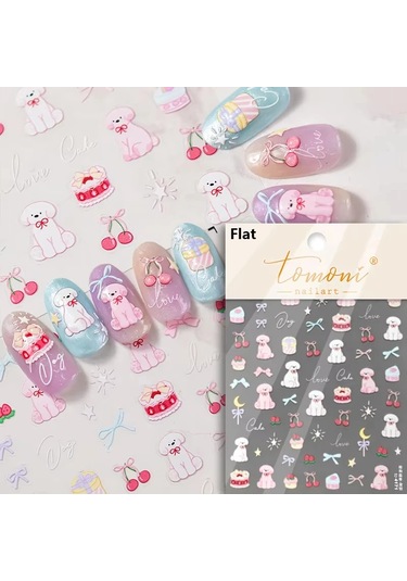 Pembe Saydam Şeftali Jöle Doku 5d Yumuşak Kabartmalı Kabartmalar Kendinden Yapışkanlı Nail Art Etiketler Sevimli Meyve 3d Manikür Çıkartmaları Bronz