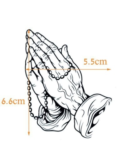 Geçici Çift El Tespih Dua Ruhani Temas Parmak Tattoo Kol Bilek Dövmesi