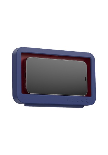 Springsun Duşta Kullanım İçin Su Geçirmez Dokunmatik Duvara Monte Telefon Tutucu - 360 Dönebilir Mavi