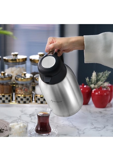 Penguen 2.5 Litre Çift Katlı Çelik Termos Çay Termosu 1250xs
