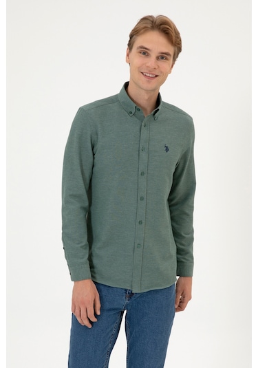 U.s. Polo Assn. Erkek Koyu Yeşil Gömlek Basic 50316723-vr079 Koyu Yesıl
