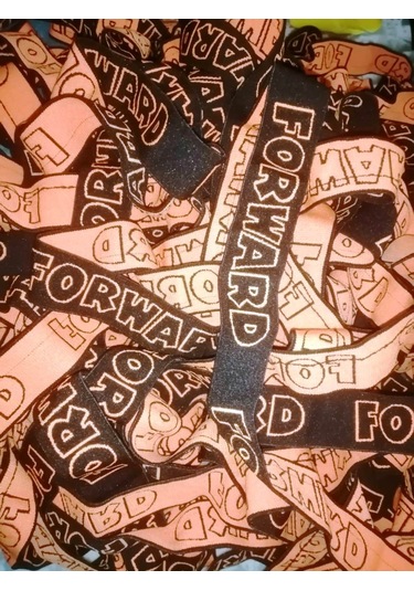 Lastik siyah turuncu Forward desenli 3Cm- 3mt  Şort,Paça,kol Ve D