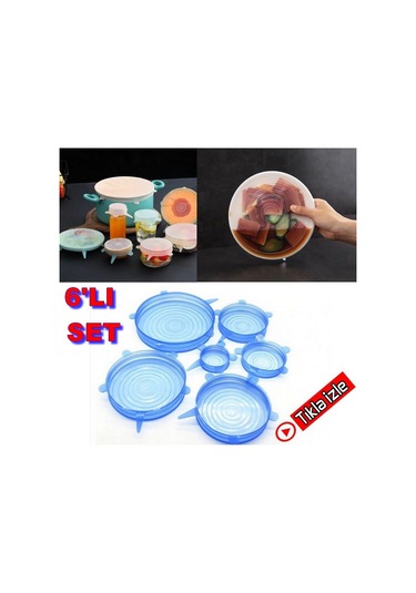 Tazeliğini Koruyan 6 Boy Silikon Streç Saklama Kabı Kapağı