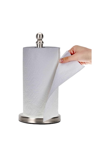 Yunboo Banyo Ve Mutfak İçin Tek Elle Kullanıma Uygun Ağır Tabanlı Çamaşır Kağıdı Tutucu Fırçalı Nikel