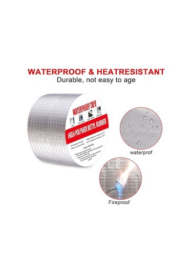 Lemestar Su Yalıtım Bantı - Çatı, Pencere, Tekne Ve Rv İçin Dayanıklı Alüminyumlu Su Geçirmez Yapışkan Bant