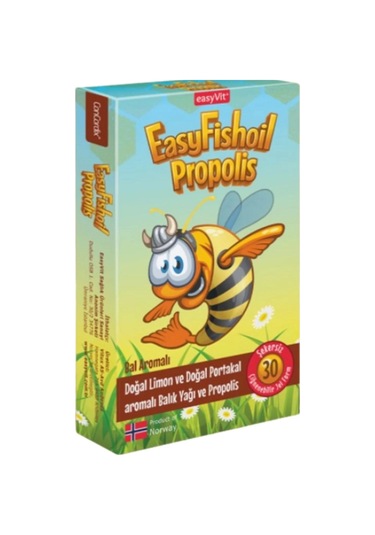 EasyFishoil Propolis Bal Aromalı 30 Çiğnenebilir Jel Form