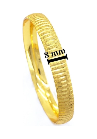 Altın Kaplama Çizgili Bilezik 0.8 Cm Blz-3051 Altın