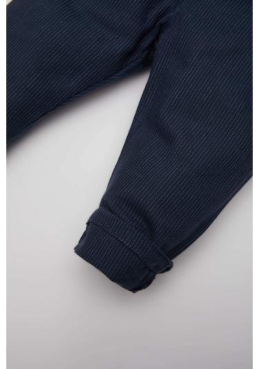 Defacto Erkek Bebek Çizgili Düz Paça Gabardin Pantolon B9254A524SPNV256 Lacivert