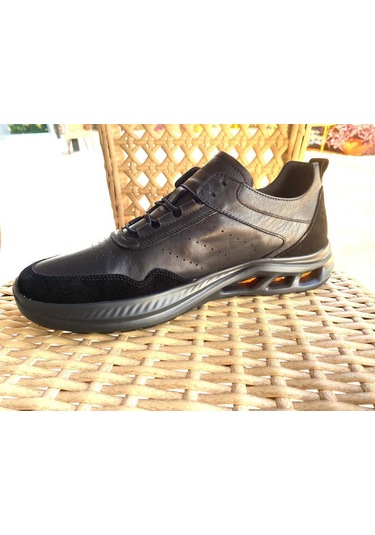 Erkek Hakiki Deri 21145 Casual Atom Siyah Süet Ayakkabı Siyah