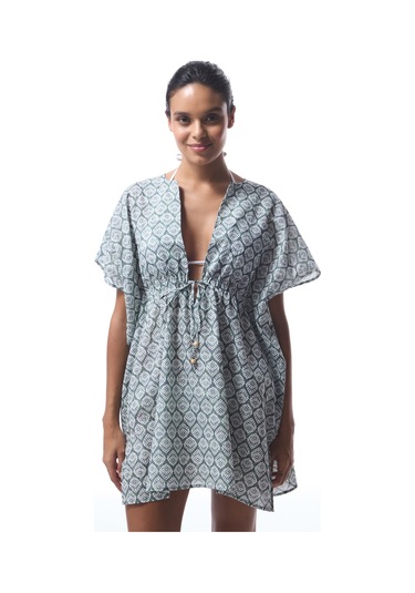 Penti Yeşil Spring V Yaka Mini Kaftan Çok Renkli