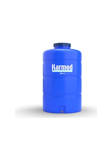500 Litre Polietilen Dikey Su Deposu - Mavi - Tombul Model