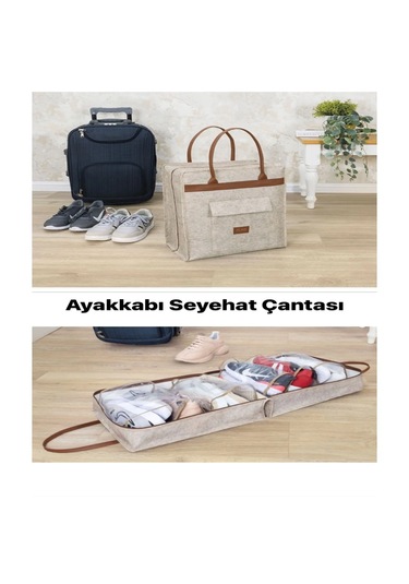 Lüx Ayakkabı Seyahat Çantası Bej