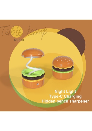 Springsun Usb Şarjlı Sarı Hamburger Figürlü Masaüstü Işık, 400mah Pil İle Fonksiyonel Ambiyans Lambası Diğer