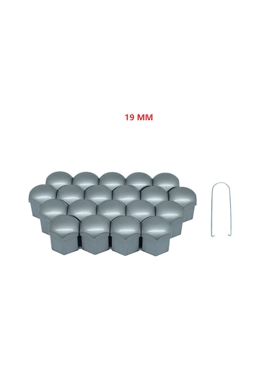 Bijon Kapağı Düz 19 Mm Gri 20 Li Set