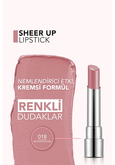 Flormar Sheer Up Yarı Transparan & Parlak Bitişli Nemlendirici Ruj 018 Enchanted Kiss