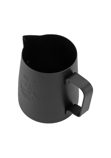 Shineyee 304 Paslanmaz Çelik 420ml Kuru Sandalye Desenli Kartal Ağzı Kahve Süt Köpürtme Kasesi Siyah