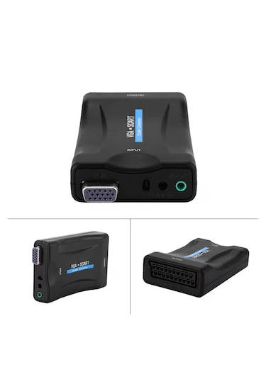 Cr02 Vga Dan Scart Video Ve Ses Dönüştürücü Adaptör Uzaktan Kumandalı