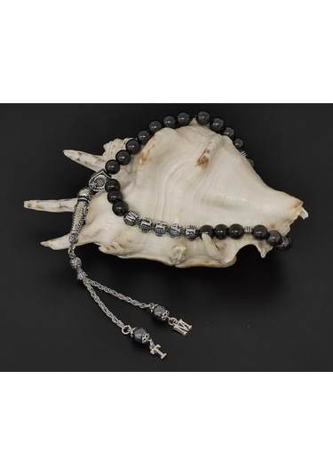 Tesbihsakarya Isimli - Kişiye Özel - Isme Özel - Hematit Doğaltaş Tesbih - 8 Mm