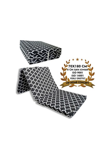 Katlanır Yer Yatağı Sünger Yatak Kara Çatı 70x180 Cm-6 Cm Tek Kişilik