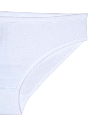Bsm 3'lü Kadın Beyaz Pamuklu Kaşkorse Bikini Külot Beyaz