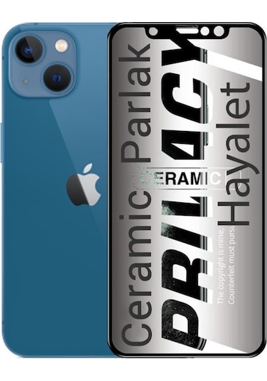 Apple Uyumlu   iPhone 13 Hayalet Ekran Koruyucu Seramik Gizli Privac