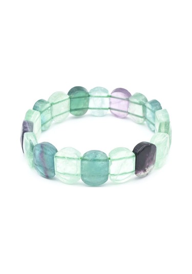Murty99 Oval Kesim Hakiki Florit Taşı Bileklik Yeşil