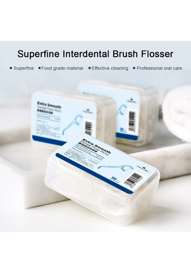 Hangfox Diş Arası Temizlik İçin Süperince Diş İpi, 4 Kutuda 200 Adet, Ev Ve Seyahat İçin, Hassas Diş Bakıcısı, Anti Kayma Kollü Tasarım