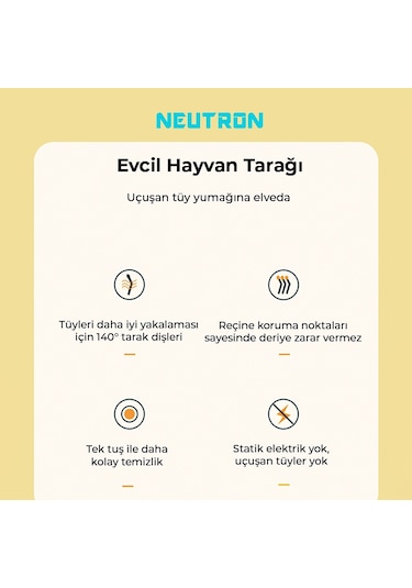 Neutron Akıllı Kedi Tüy Temizleme Cihazı NTL-HR-02-T