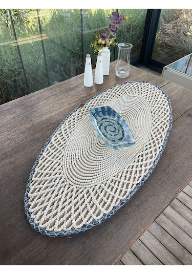 Runner - 1 Adet - 110 X 55 Cm Beyaz