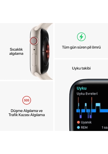 Apple Watch Series 8 GPS + Cellular 41 MM Alüminyum Kasa Akıllı Saat (Apple Türkiye Garantili) Apple Watch Series 8 GPS + Cellular 41 MM Alüminyum Kasa Akıllı Saat (Apple Türkiye Garantili)