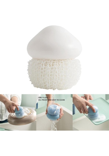 Suntek Dayanıklı Bulaşık Temizleme Topu Mutfak Naylon-beyaz Naylon Beyaz Diğer
