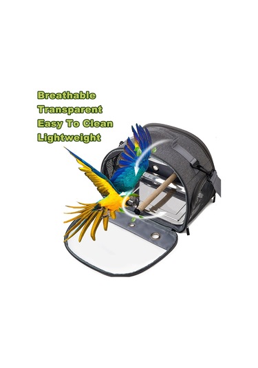 Kuş Taşıyıcı Taşınabilir Katlanır Oxford Kumaş Kuş Uu0169 Gri