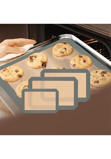 Ulzyvf Yapışmaz Tekrar Silikon Pişirme Pişirme Matı Matı Kullanılabilir Kırmızı Kırmızı Adet 3 İf Kırmızı