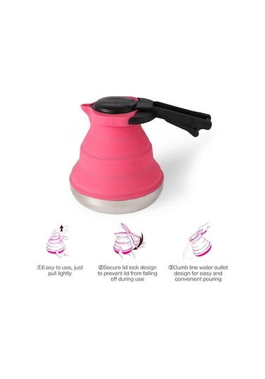 Tongxida Kamp & Seyahat İçin Katlanabilir 1500ml Silikon Çaydanlık - Isıtılabilir, Hafif Tasarım - Açık Yeşil Yeşil