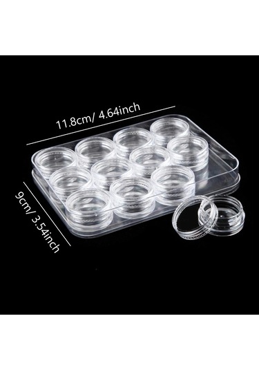 Tırnak Sanat Malzemeleri, Rhinestones, Boncuklar, Tırnak Takı Konteyner Kutusu İçin 12 Bölmeli Organizatör