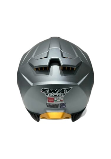 Sway Sw-865 Güneş Gözlüklü Kask Mat Gri