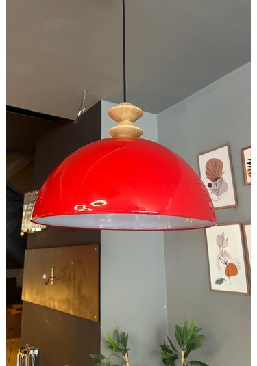 Linate Kırmızı Q Kafa Başlık Avize Tekli Sarkıt Salon Kuaför Dekoratif Aydınlatma Kırmızı