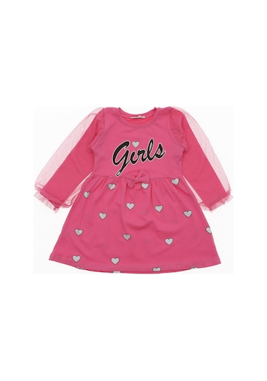 Kız Çocuk Elbise 00083 Fuşya
