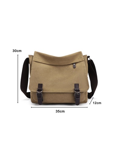 Erkek Çok Amaçlı Büyük Kapasiteli Kanvas Omuz Çantası X001 Kahverengi