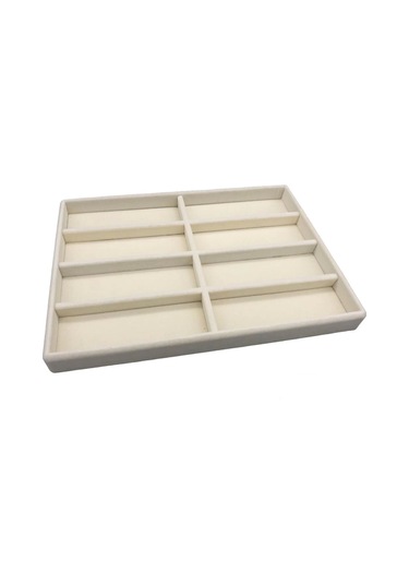 Yerli Üretim New York Model Süet Süet Kumaş Krem Renk Bölmeli Çekmece Içi Gözlük Standı Çok Renkli