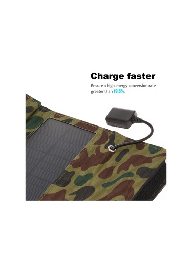 Yifomall Siyah Çevre Dost 10w Güneş Paneli Şarj Cihazı - Folding Taşınabilir Telefon Powerbank Dışarıda Hızlı Şarj