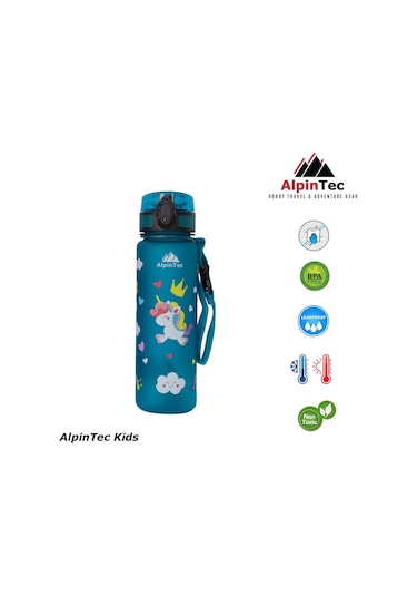 Alpintec Unicorn Koyu Turkuaz Tritan Çocuk Suluk Matara 500 Ml Diğer